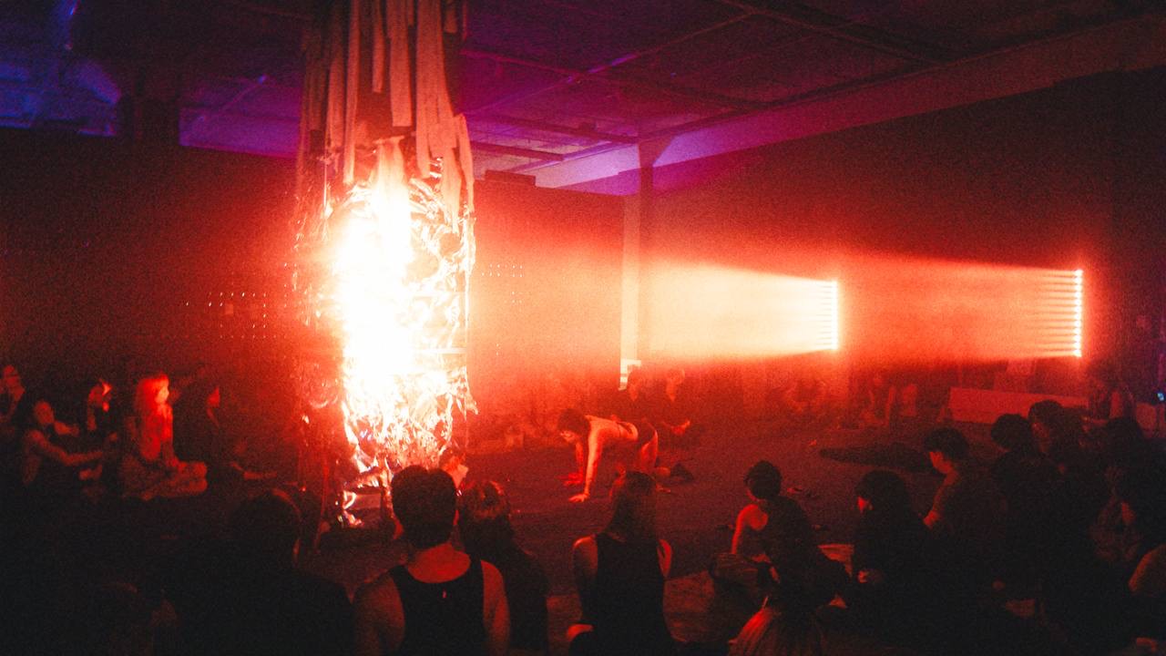 Light, installation and performer together