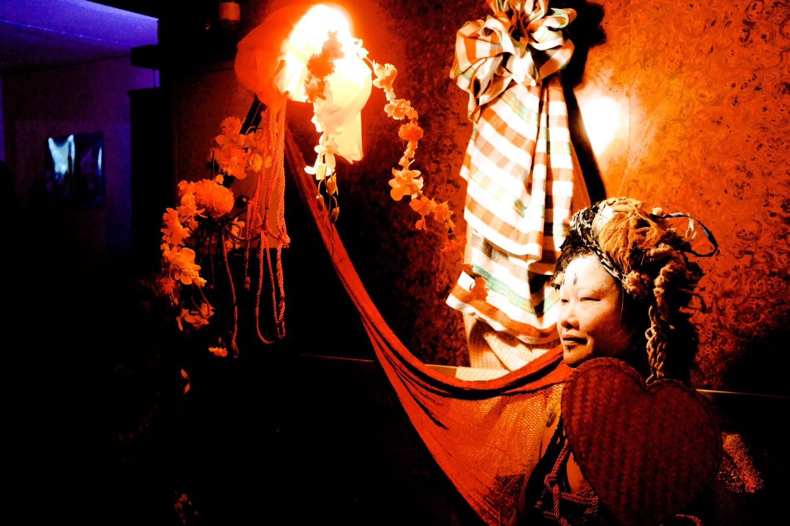 A performer on the second stage